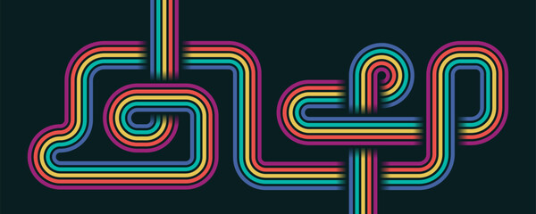 Abstract Vintage 70s Style Background. Retro Design With Stripes Vector Illustration