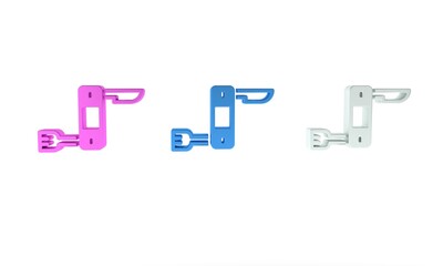 Colorful Swiss army knife icon isolated on white background. Multi-tool, multipurpose penknife. Multifunctional tool. Minimalism concept. 3D render illustration