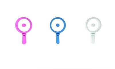 Colorful Frying pan icon isolated on white background. Fry or roast food symbol. Minimalism concept. 3D render illustration
