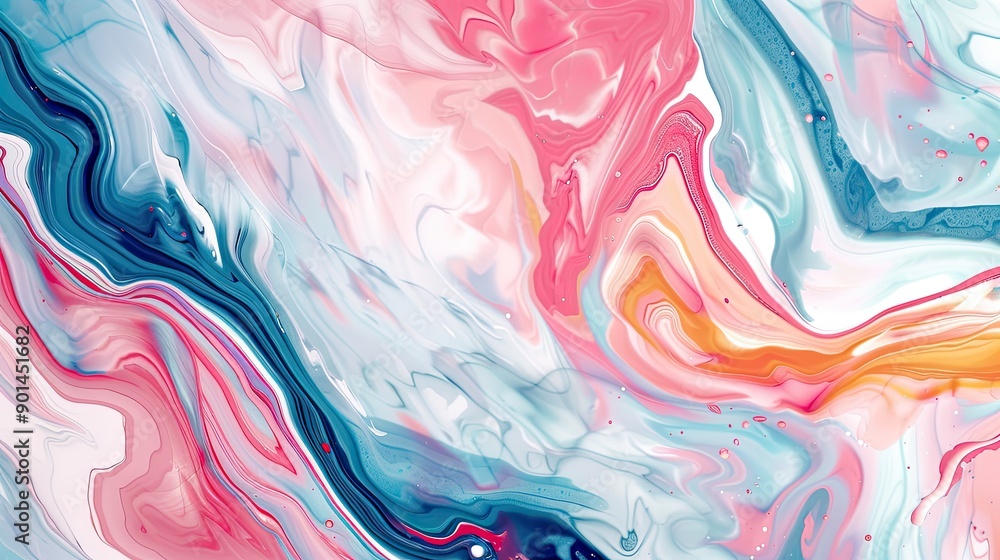 Poster artistic marble background with colorful, smooth brush stroke patterns, creating a visually engaging