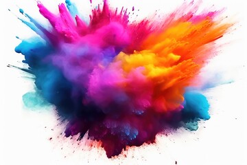 Vibrant Colorful Paint Splashes Erupting From a Centered Point During Creative Art Session