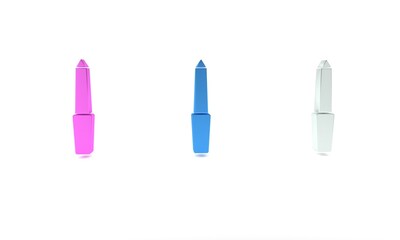 Colorful Nail file icon isolated on white background. Manicure tool. Minimalism concept. 3D render illustration