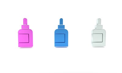 Fototapeta premium Colorful Cream or lotion cosmetic tube icon isolated on white background. Body care products for woman. Minimalism concept. 3D render illustration