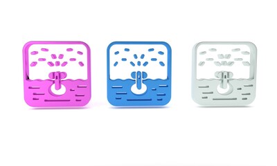 Colorful Automatic irrigation sprinklers icon isolated on white background. Watering equipment. Garden element. Spray gun icon. Minimalism concept. 3D render illustration