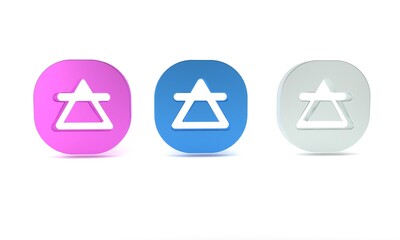 Colorful Air element of the symbol alchemy icon isolated on white background. Basic mystic elements. Minimalism concept. 3D render illustration