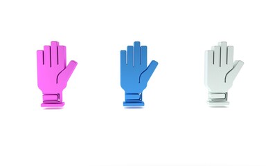 Colorful Golf glove icon isolated on white background. Sport equipment. Sports uniform. Minimalism concept. 3D render illustration