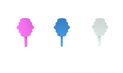 Colorful Cotton candy icon isolated on white background. Minimalism concept. 3D render illustration