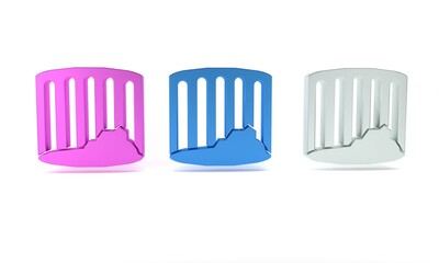 Colorful Ancient column icon isolated on white background. Minimalism concept. 3D render illustration