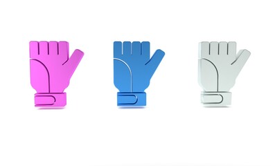 Colorful Gloves icon isolated on white background. Extreme sport. Sport equipment. Minimalism concept. 3D render illustration