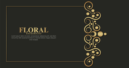 Luxury gold decorative floral frame background