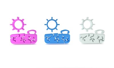 Colorful Drought icon isolated on white background. Minimalism concept. 3D render illustration