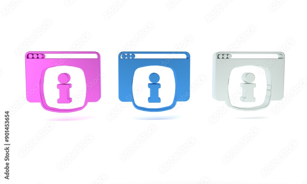 Poster colorful computer monitor with text faq information icon isolated on white background. frequently as