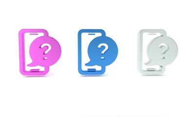 Colorful Telephone 24 hours support icon isolated on white background. All-day customer support call-center. Full time call services. Minimalism concept. 3D render illustration