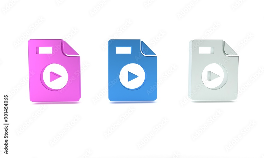 Poster colorful avi file document. download avi button icon isolated on white background. avi file symbol. 