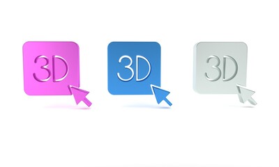 Colorful 3D printer icon isolated on white background. 3d printing. Minimalism concept. 3D render illustration