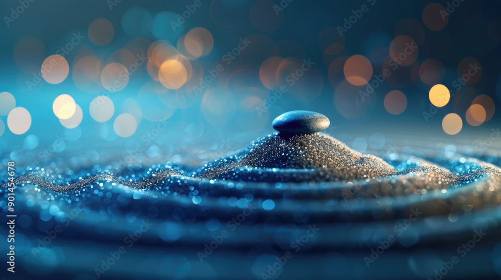 Poster explore a serene zen garden abstract featuring soft sand textures and tiny particles, perfect for cr
