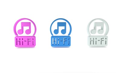 Colorful Music note, tone icon isolated on white background. Minimalism concept. 3D render illustration