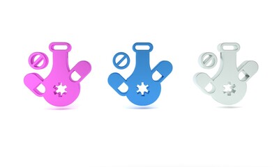 Colorful Medicine pill or tablet icon isolated on white background. Capsule pill and drug sign. Pharmacy design. Minimalism concept. 3D render illustration