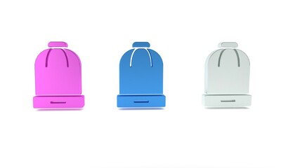 Colorful Winter hat icon isolated on white background. Minimalism concept. 3D render illustration