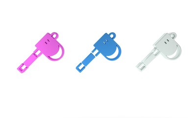 Colorful Wooden axe icon isolated on white background. Lumberjack axe. Minimalism concept. 3D render illustration