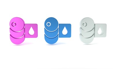 Colorful Barrel oil icon isolated on white background. Minimalism concept. 3D render illustration