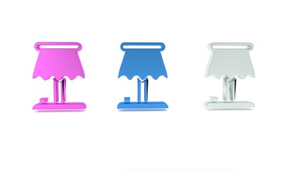 Colorful Table lamp icon isolated on white background. Minimalism concept. 3D render illustration