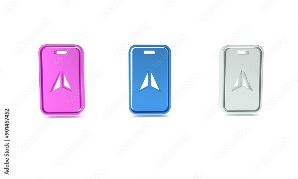 Poster colorful infographic of city map navigation icon isolated on white background. mobile app interface 