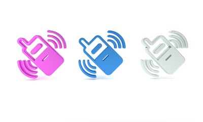 Colorful Smartphone, mobile phone icon isolated on white background. Minimalism concept. 3D render illustration