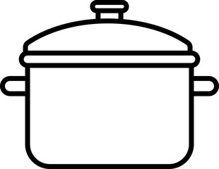 Pot with lid icon in linear style.