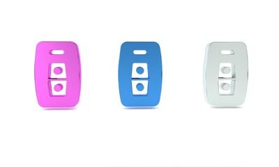 Colorful Car key with remote icon isolated on white background. Car key and alarm system. Minimalism concept. 3D render illustration