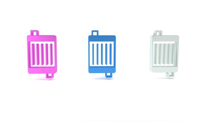 Colorful Car radiator cooling system icon isolated on white background. Minimalism concept. 3D render illustration