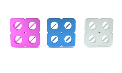 Colorful Dog pill icon isolated on white background. Prescription medicine for animal. Minimalism concept. 3D render illustration