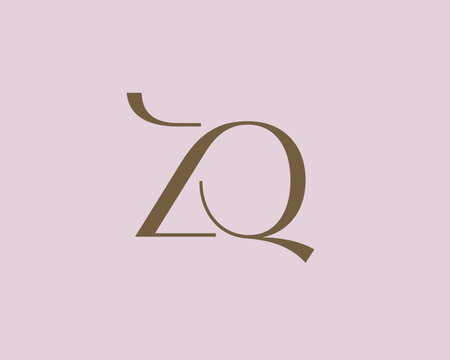 ZQ letter logo icon design. Classic style luxury initials monogram.