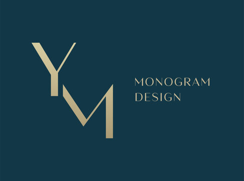 YM letter logo icon design. Classic style luxury initials monogram.