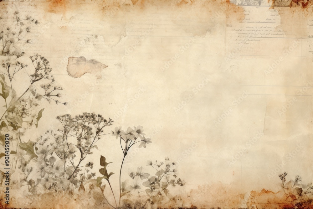 Poster antique objects border backgrounds paper distressed.