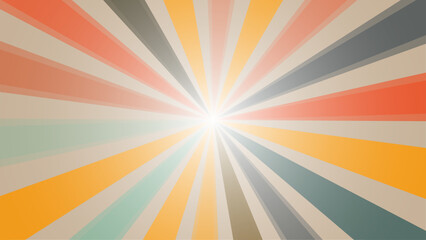 Vector multicolor burst retro background sunburst. Abstract sunburst design. Vintage