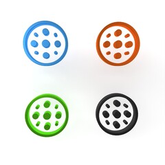 Colorful Sewing button for clothes icon isolated on white background. Clothing button. Minimalism concept. 3D render illustration