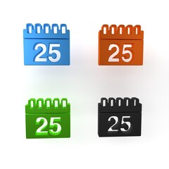 Colorful Calendar icon isolated on white background. Event reminder symbol. Minimalism concept. 3D render illustration