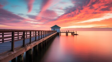 Obraz premium sunset on the pier