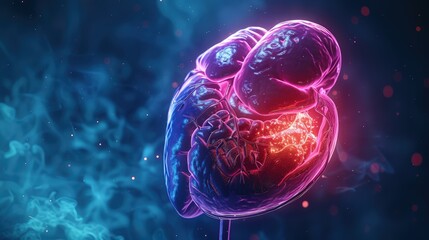 A brain with a red spot on it