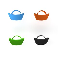 Colorful Sushi icon isolated on white background. Traditional Japanese food. Minimalism concept. 3D render illustration