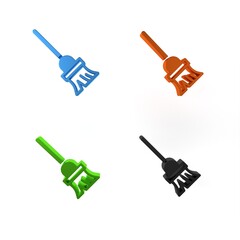 Colorful Mop icon isolated on white background. Cleaning service concept. Minimalism concept. 3D render illustration