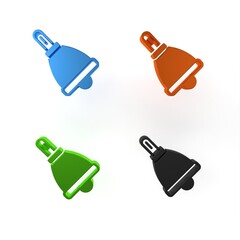 Colorful Ringing bell icon isolated on white background. Alarm symbol, service bell, handbell sign, notification symbol. Minimalism concept. 3D render illustration