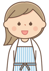笑顔のエプロン姿の主婦