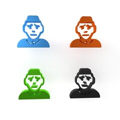 Colorful Priest icon isolated on white background. Minimalism concept. 3D render illustration