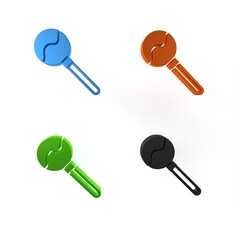 Colorful Lollipop icon isolated on white background. Food, delicious symbol. Happy Halloween party. Minimalism concept. 3D render illustration