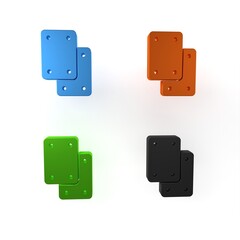 Colorful Knee pads icon isolated on white background. Extreme sport. Skateboarding, bicycle, roller skating protective gear. Minimalism concept. 3D render illustration