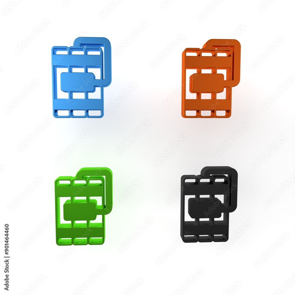 Poster colorful detonate dynamite bomb stick and timer clock icon isolated on white background. time bomb -