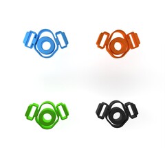 Colorful Gas mask icon isolated on white background. Respirator sign. Minimalism concept. 3D render illustration