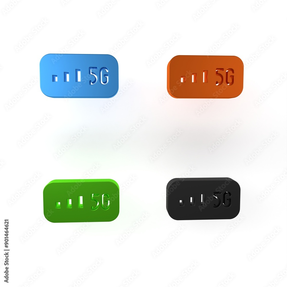 Poster colorful 5g new wireless internet wifi connection icon isolated on white background. global network 